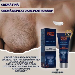 🎩Trezește adevăratul gentleman din tine cu crema depilatoare pentru bărbați NO HAIR CREW – pentru o piele netedă, fără...